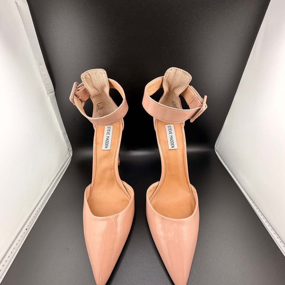 Steve Madden Valid Blush Patent Ankle Strap Stiletto Heels